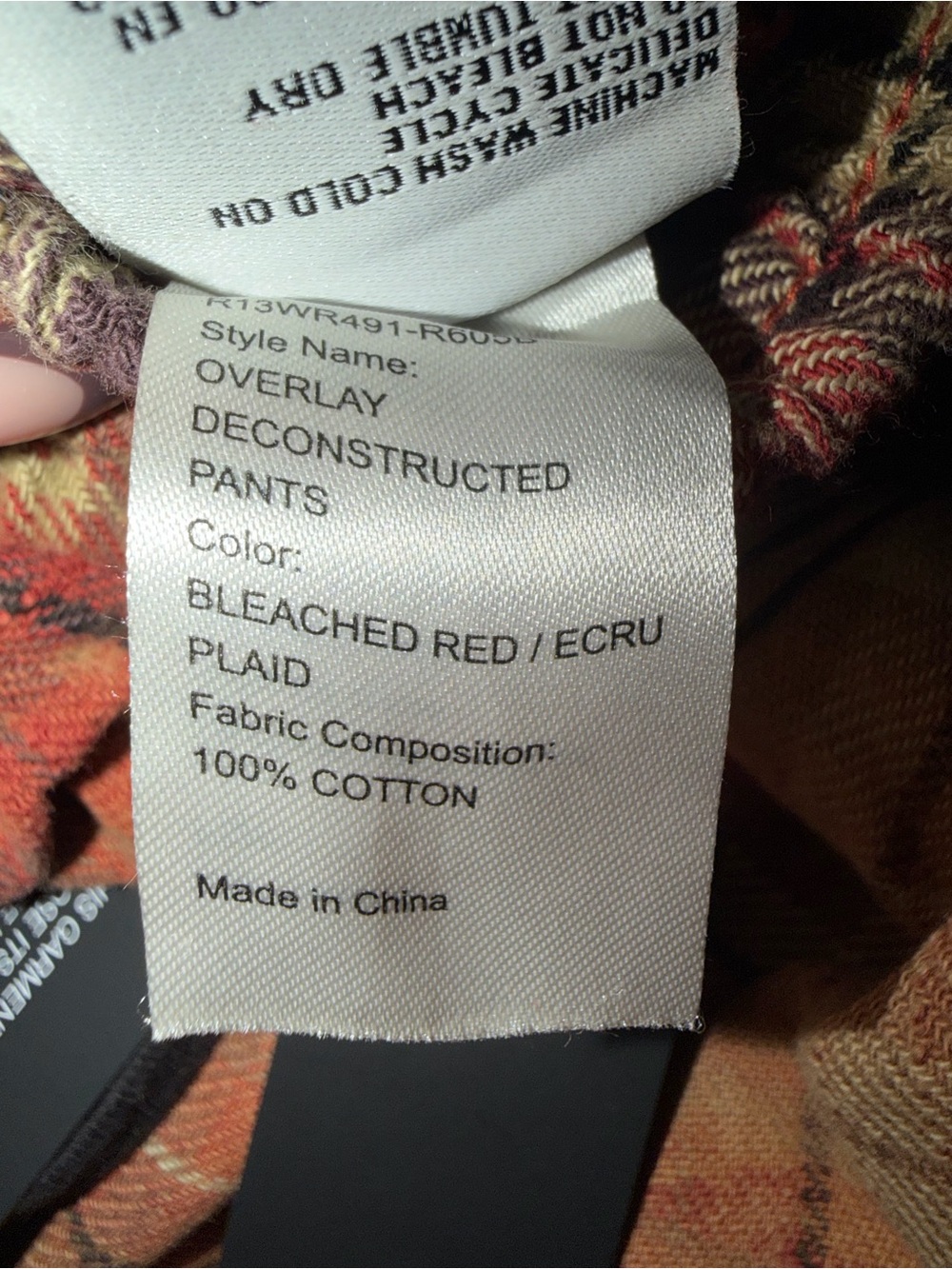 R13 Plaid Maxi Skirt in Rust and Tan - Picture 5 of 6